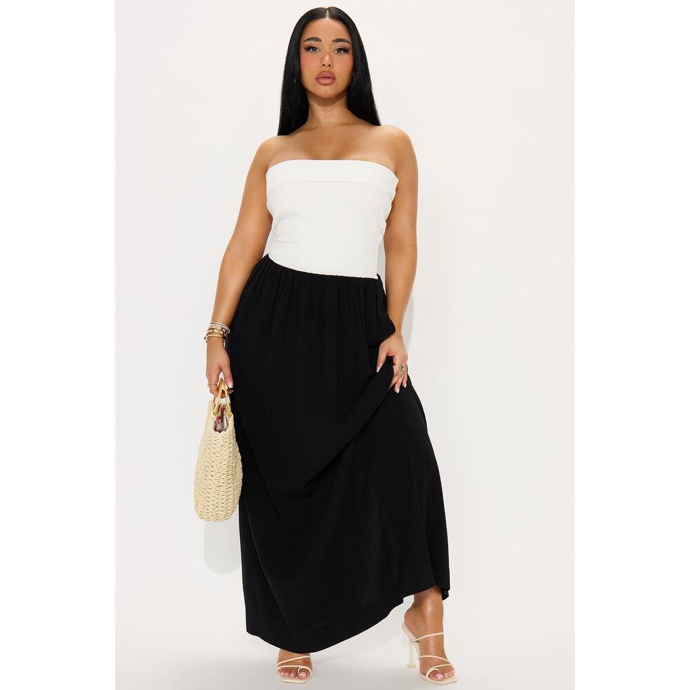Annabelle Linen Maxi Dress - Black/combo - Black-combo - Size XS